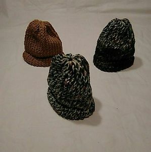 Lot Of 3 HandMade Winter Hat, Toboggan